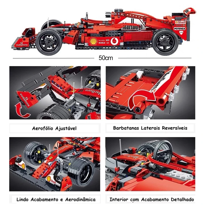Carro Formula 1 Vermelho 1099 Peças para Montar